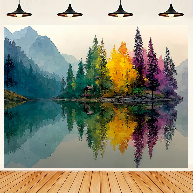Interior Design With Wallpaper - Kolorowa fototapeta na ścianę z motywem