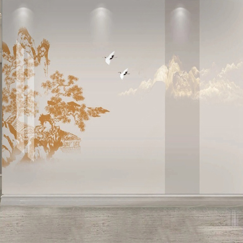Interior Design With Wallpaper - Elegancka chińska ręcznie malowana fototapeta z