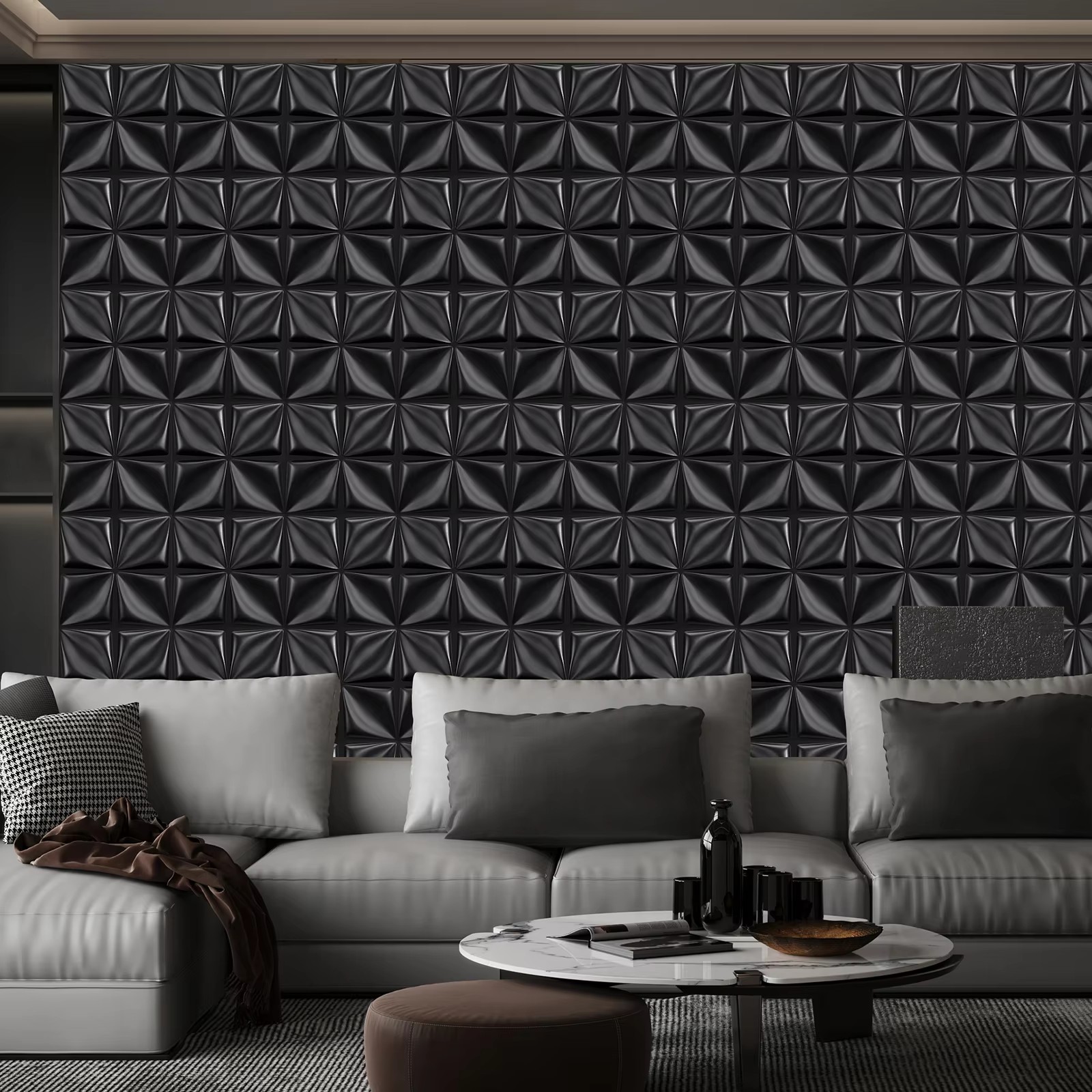 Interior Design With Wallpaper - Panel ścienny 3D z PVC z