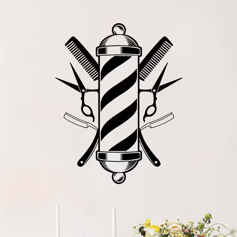 Interior Design With Wallpaper - Naklejka na ścianę do salonu fryzjerskiego,