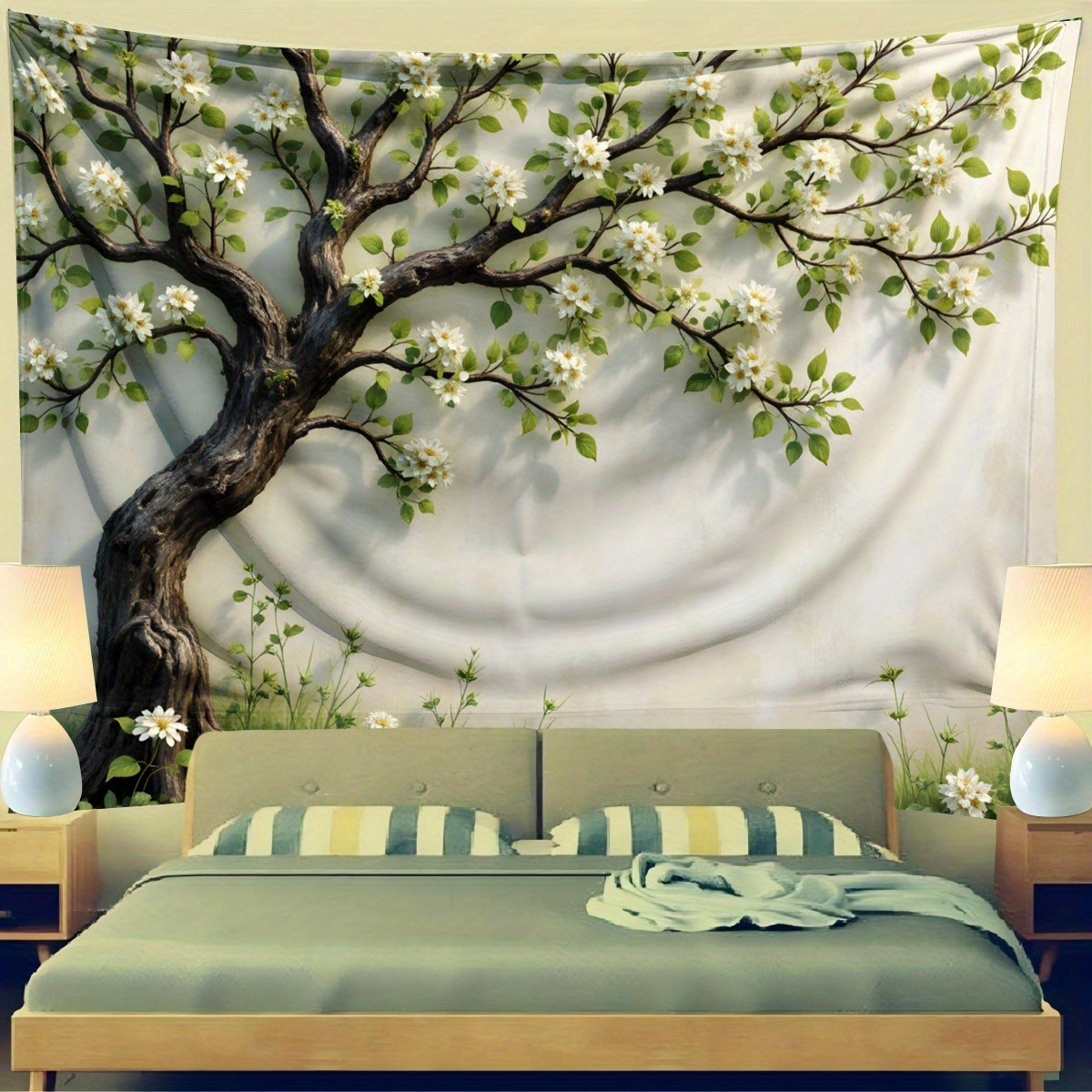 Mural ścienny 3D z kwitnącym d – Interior Design Zen Style recenzja i cena
