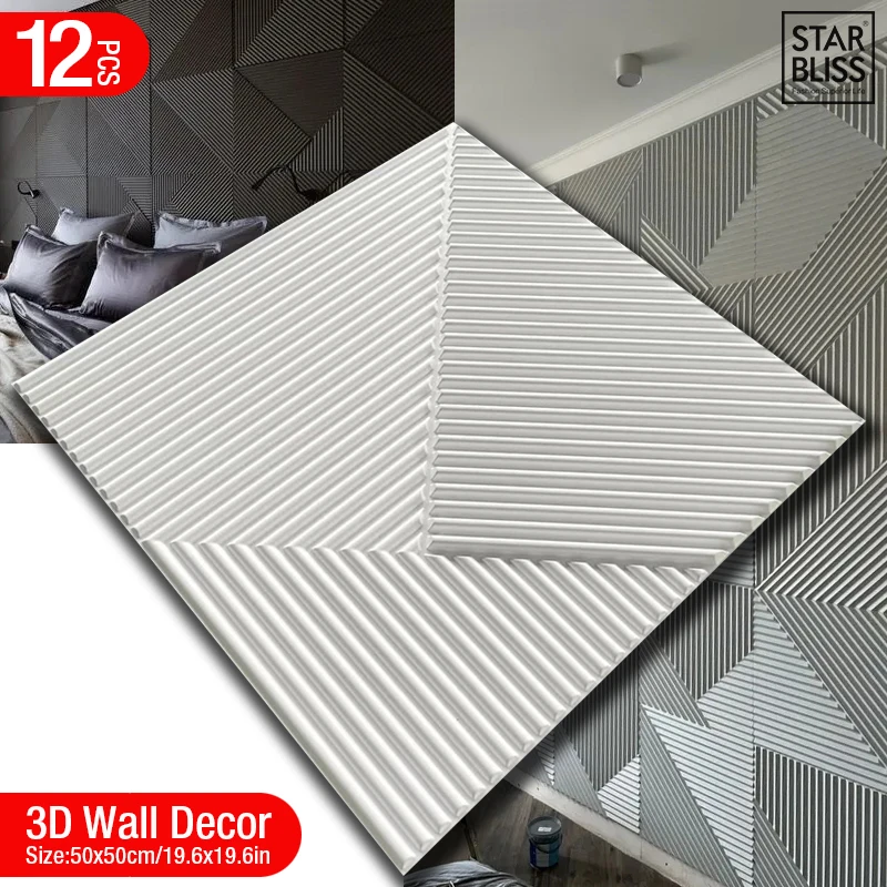 12szt 50cm 3D dekoracja ścienn – Wall Panel 3D Texture recenzja i cena